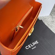 Celine Triomphe Cuir Orange Calfskin Chain Shoulder Bag 30x14x4cm - 5