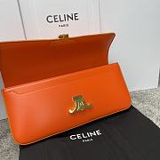 Celine Triomphe Cuir Orange Calfskin Chain Shoulder Bag 30x14x4cm - 4