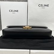 Celine Triomphe Cuir Black Calfskin Chain Shoulder Bag 30x14x4cm - 6