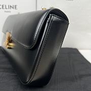 Celine Triomphe Cuir Black Calfskin Chain Shoulder Bag 30x14x4cm - 5