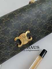 Celine Triomphe Cuir Black Canvas Chain Shoulder Bag 30x14x4cm - 2