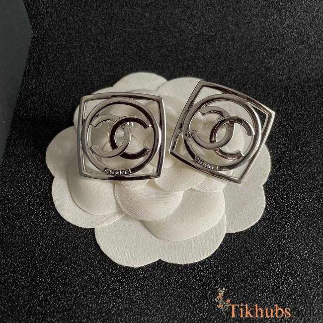 Chanel Silver Earrings  - 1