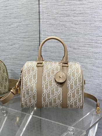 Dior Groove 25 Bag Natural Oblique Jacquard 25x19x16cm