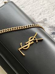 YSL Black Sunset Foldover Top Clutch Bag 22x12x3.5cm - 5