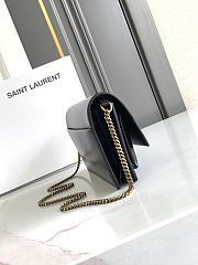YSL Black Sunset Foldover Top Clutch Bag 22x12x3.5cm - 4