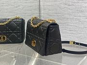 Dior Medium Soft Caro Bag Black Lambskin 25x16x9cm - 4