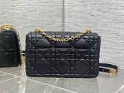 Dior Medium Soft Caro Bag Black Lambskin 25x16x9cm - 2