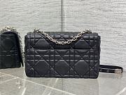 Dior Medium Soft Caro Bag Black Lambskin Silver 25x16x9cm - 5