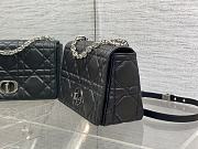 Dior Medium Soft Caro Bag Black Lambskin Silver 25x16x9cm - 3