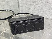 Dior Medium Soft Caro Bag Black Lambskin Silver 25x16x9cm - 4