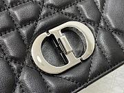 Dior Medium Soft Caro Bag Black Lambskin Silver 25x16x9cm - 2