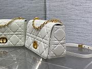 Dior Medium Soft Caro Bag White Lambskin 25x16x9cm - 3