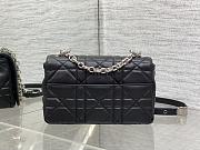 Dior Caro Small Soft Bag Black Lambskin Silver 20x13x7cm - 4