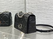 Dior Caro Small Soft Bag Black Lambskin Silver 20x13x7cm - 3