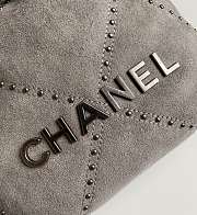 Chanel 22 Mini Handbag Suede Grey 20x19x6cm - 4
