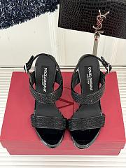 Dolce & Gabbana DG Satin Sandals Black 10cm - 3