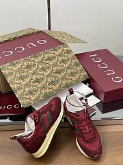 Gucci Women's Re-Motion Trainer Red Suede Sneaker - 5