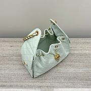 Chanel 25 Small Handbag Light Green Calfskin Gold 30x26x14cm - 6