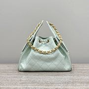 Chanel 25 Small Handbag Light Green Calfskin Gold 30x26x14cm - 5