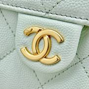 Chanel 25 Small Handbag Light Green Calfskin Gold 30x26x14cm - 4