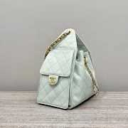 Chanel 25 Small Handbag Light Green Calfskin Gold 30x26x14cm - 3