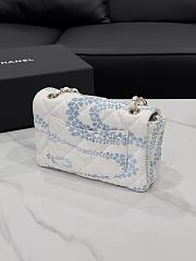 Chanel Flap Bag Denim Gold White & Blue 25cm - 6