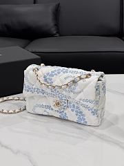 Chanel Flap Bag Denim Gold White & Blue 25cm - 5