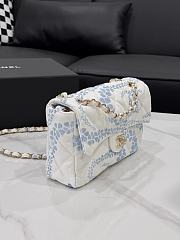 Chanel Flap Bag Denim Gold White & Blue 25cm - 4