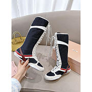 Miu Miu Gymnasium Tech Fabric And Suede Boxing Boots - 3