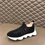 Hermes Black Knit Fabric Eclair Sneakers - 2