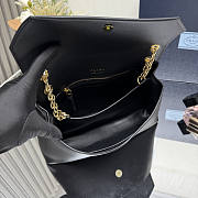 Prada Doux Medium Leather Shoulder Bag Black 29x16x9.5cm - 6