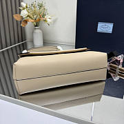 Prada Doux Medium Leather Shoulder Bag Beige 29x16x9.5cm - 3