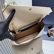 Prada Doux Medium Leather Shoulder Bag Beige 29x16x9.5cm - 2