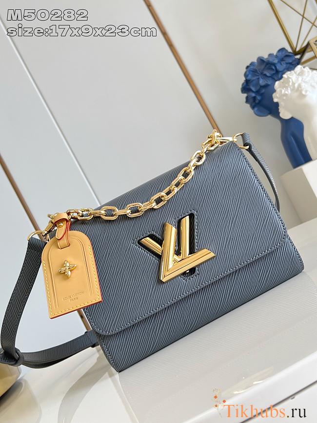 Louis Vuitton LV Twist MM Bag Grey 23x16x8cm - 1