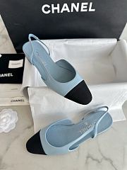 Chanel Slingback Blue Sandal Flat - 3