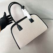 Prada Medium Linen Blend Leather Tote Bag 35x22.5x18cm - 3
