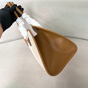Prada Medium Linen Blend Leather Tan Tote Bag 35x22.5x18cm - 4
