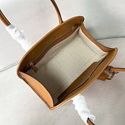 Prada Medium Linen Blend Leather Tan Tote Bag 35x22.5x18cm - 3