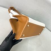 Prada Medium Linen Blend Leather Tan Tote Bag 35x22.5x18cm - 2