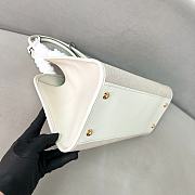 Prada Medium Linen Blend Leather White Tote Bag 35x22.5x18cm - 5
