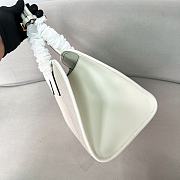 Prada Medium Linen Blend Leather White Tote Bag 35x22.5x18cm - 4