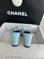 Chanel Slingback Pump Blue Heel 5cm - 4