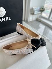 Chanel Ballerina Beige Tweed Flat - 2