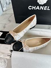 Chanel Ballerina Beige Tweed Flat - 3