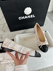 Chanel Ballerina Beige Tweed Flat - 4
