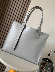 Loewe Buckle Horizontal Tote Calfskin Grey 38.7x9.2x32.9cm - 3