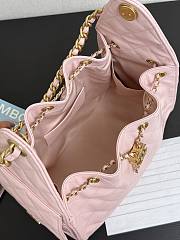 Chanel 25 Small Handbag Pink Calfskin Gold 30x26x14cm - 4