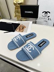 Chanel Blue Denim Slides  - 2