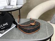 Celine Mini Besace Triomphe Canvas Calfskin 15x11x4cm - 5