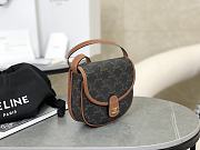 Celine Mini Besace Triomphe Canvas Calfskin 15x11x4cm - 3